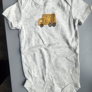 Carter's Gray Onesie with Yellow Truck Design